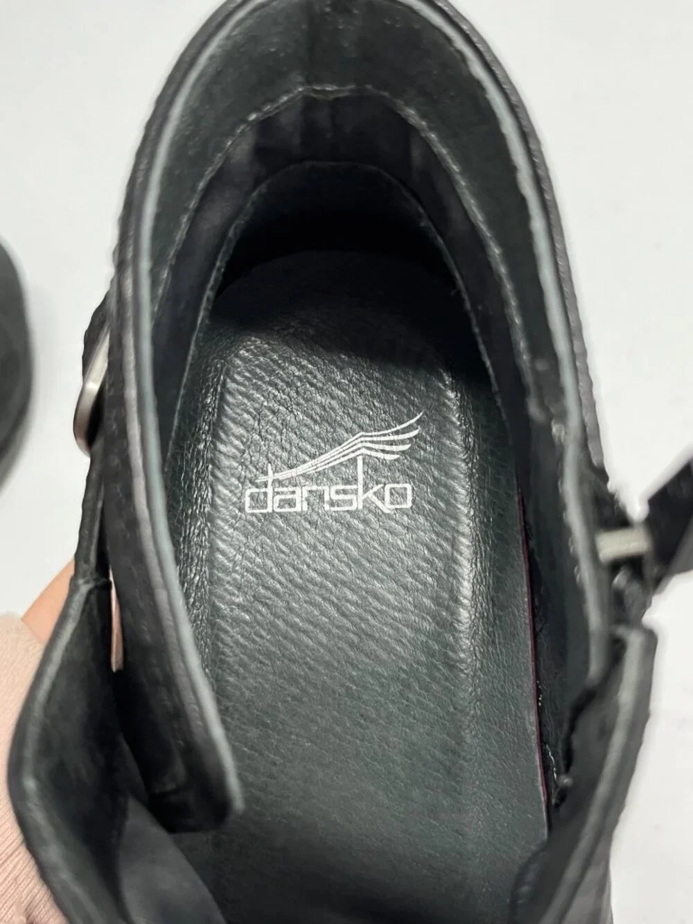 Dansko Shirley Black Leather Wedge‎ Ankle Booties Size 40 / US 9.5-10